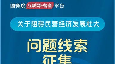 操老女人小嫩逼图国务院“互联网+督查”平台公开征集阻碍民营经济发展壮大问题线索